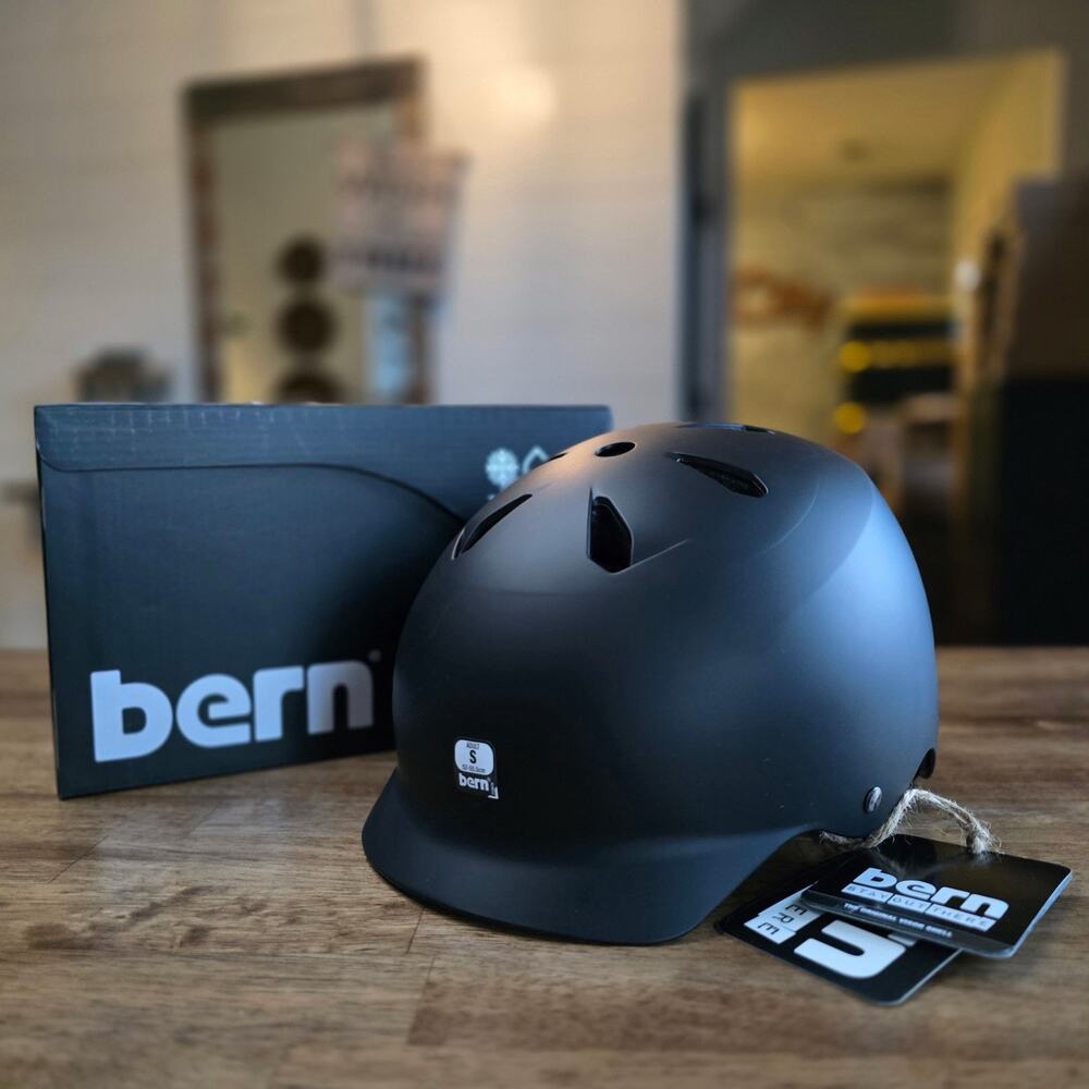 Bern Watts Helmet Adult Small Matte Black Bike Snow Skate ThinShell NIB
